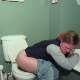 A blonde woman wakes up to severe stomach cramps. She takes a piss and a massive shit into a toilet, holding her nose afterward. She wipes and shows us the poop in the toilet bowl during the flush. 720P HD. 126MB file. Over 8 minutes.